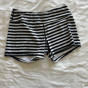 Born Primitive Black and White Striped Bike Shorts